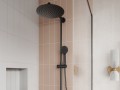 Ferro Trevi Black komplett zuhanyrendszer fej- és kézizuhannyal, termosztátos csapteleppel, feket
