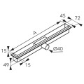 Ferro Super Slim Pro 70 cm-es zuhanyfolyóka, matt fekete